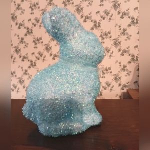 Blue Glitter Solid Easter Bunny